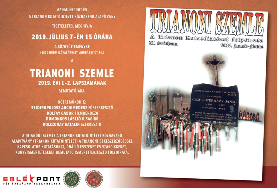20190707-Hmvhely- Trianoni Szemle bemutató plakátja