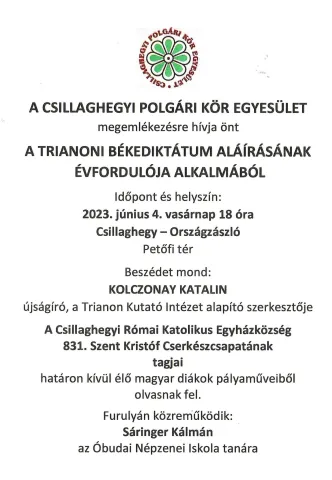 2023.06.04. Csillaghegyi megemlékezés - Kolczonay Katalin és Szidiropulosz Archimédesz