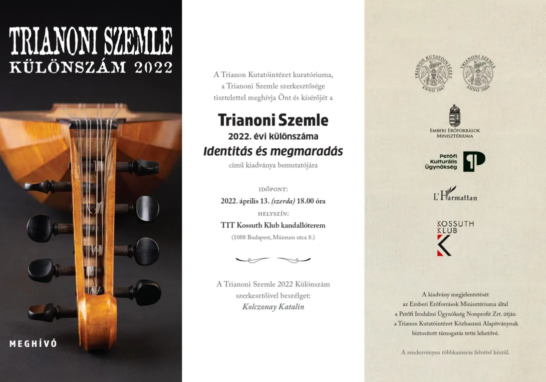 Trianoni Szemle 2022 Különszám bemutatója - TIT Kossuth Klub